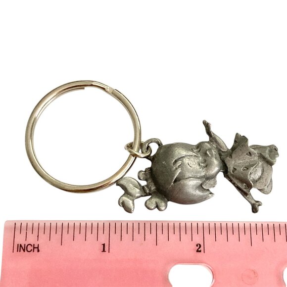 Vintage Pebbles Flintstone Keyring Keychain Warner Bros Charm Bam Bam - Picture 5 of 9
